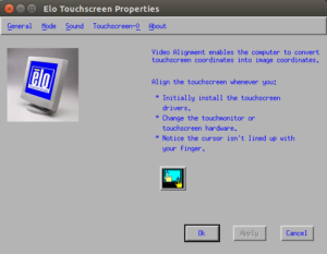 Alineación de vídeo de pantalla táctil de Elo