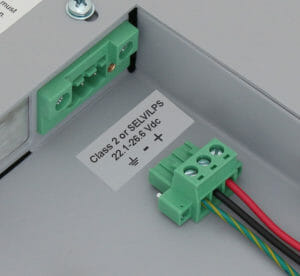 Bloque terminal de entrada de alimentación de CC con conector de bloqueo