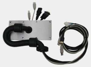 Opción de placa de cubierta de conducto con colocación de cables a través del conducto y la placa de cubierta