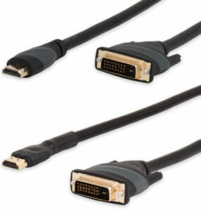 Cables de vídeo HDMI a DVI, hasta 15,2 m, conectores HDMI macho de tipo A a DVI-D macho; configuraciones de conducto y sin conducto