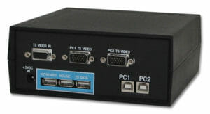 Vista trasera del conmutador KVM con USB MegaTouch de Vetra Systems